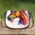 Watercolor horse head saddle bag