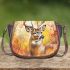 Watercolor illustration of the majestic deer saddle bag