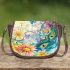 Watercolor painting of butterflies saddle bag