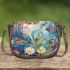 Watercolor painting of butterflies saddle bag