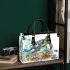 Watercolor sea turtle with coral reef and fish small handbag