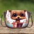 Whimsical adventure of the dog in the striped bucket Saddle Bags for Women: Perfect Gift for Girlfriend, Wife, Daughter