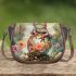 Whimsical frog with large eyes and vibrant colors saddle bag