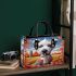 Whimsical pooch coffee-loving canine in the fall small handbag