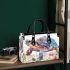 Whimsical watercolor turtle with floral patterns small handbag