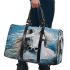 White horse acrylic painting 3d travel bag