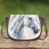 White horse head saddle bag