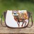 Whitetailed buck watercolor painting saddle bag