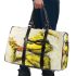 Yellow grinchy with black sunglass eat pizza 3d travel bag