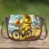 yellow grinchy with black sunglass ride bike Saddle Bag Saddle Bag