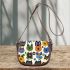 Graphic design of cats in bold Saddle Bag, Totes, Crossbody, Purse: Bag Gift Idea for Girlfriend, Sitter, Birthday, Women ,Daughter, Mama, Ladies