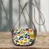 Pattern of flowers and mushroom dogs cats Saddle Bag, Totes, Crossbody, Purse: Bag Gift Idea for Girlfriend, Sitter, Birthday, Women ,Daughter, Mama, Ladies