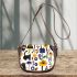 Pattern of flowers dogs cats mushrooms Saddle Bag, Totes, Crossbody, Purse: Bag Gift Idea for Girlfriend, Sitter, Birthday, Women ,Daughter, Mama, Ladies