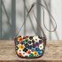 Pattern of flowers maru aronson different colors Saddle Bag, Totes, Crossbody, Purse: Bag Gift Idea for Girlfriend, Sitter, Birthday, Women ,Daughter, Mama, Ladies