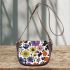 Pattern of flowers maru aronson different colors Saddle Bag, Totes, Crossbody, Purse: Bag Gift Idea for Girlfriend, Sitter, Birthday, Women ,Daughter, Mama, Ladies