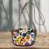 Pattern of flowers maru aronson different colors Saddle Bag, Totes, Crossbody, Purse: Bag Gift Idea for Girlfriend, Sitter, Birthday, Women ,Daughter, Mama, Ladies