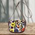 Pattern of flowers maru aronson different colors Saddle Bag, Totes, Crossbody, Purse: Bag Gift Idea for Girlfriend, Sitter, Birthday, Women ,Daughter, Mama, Ladies