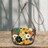 Flowers in the style of maru aronson colors Saddle Bag, Totes, Crossbody, Purse: Bag Gift Idea for Girlfriend, Sitter, Birthday, Women ,Daughter, Mama, Ladies