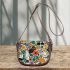 Pattern of flowers wild animals maru aronson Saddle Bag, Totes, Crossbody, Purse: Bag Gift Idea for Girlfriend, Sitter, Birthday, Women ,Daughter, Mama, Ladies