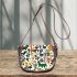 Pattern of flowers,wild animals maru aronson Saddle Bag, Totes, Crossbody, Purse: Bag Gift Idea for Girlfriend, Sitter, Birthday, Women ,Daughter, Mama, Ladies