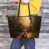 A Puppy's Journey into Joyful Discovery 2 Leather Tote Bag