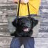 A Puppy's Journey into Joyful Discovery Leather Tote Bag