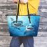 A World of Cuteness and Laughter with Darling Cartoon Sharks Leather Tote Bag