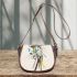 Abstract cockatoo in the style of wassily kandinsky saddle bag