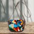 Abstract composition of colorful shapes saddle bag