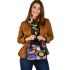 Abstract composition with geometric shapes and vibrant colors shoulder handbag