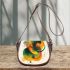Abstract design with organic shapes and splashes saddle bag