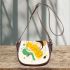 Abstract design with organic shapes and splashes saddle bag