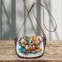 Abstract graffiti art in the style of victor saddle bag