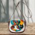 Abstract graffiti minimalist style saddle bag