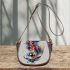 Abstract koi fish swirling colors and graceful curves saddle bag