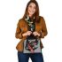 Abstract koi fish swirling colors and graceful curves shoulder handbag