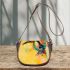 Abstract modern painting of an exotic bird saddle bag