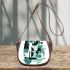 Abstract modern typography with geometric shapes and forms saddle bag