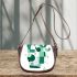 Abstract modern typography with geometric shapes and forms saddle bag