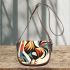 Abstract rooster with simple shapes and lines saddle bag