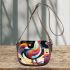 Abstract rooster with simple shapes and lines saddle bag