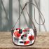 Abstract shapes in red a simple line drawing saddle bag