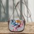 Abstract two fish in an underwater dance saddle bag