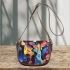 Abstract watercolor painting of the universe saddle bag