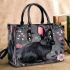 Adorable black rabbit with pink ears small handbag