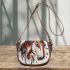 American indian horse with head feathers saddle bag