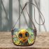 Baby bee and flowers and butterflies 3d saddle bag