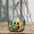 Baby bee and flowers and butterflies 3d saddle bag