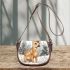 Baby deer in the snow saddle bag