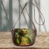 baby grinchy smile and dancing dogs Saddle Bag Saddle Bag